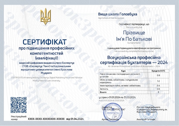 всеукраїнська професійна сертифікація бухгалтерів