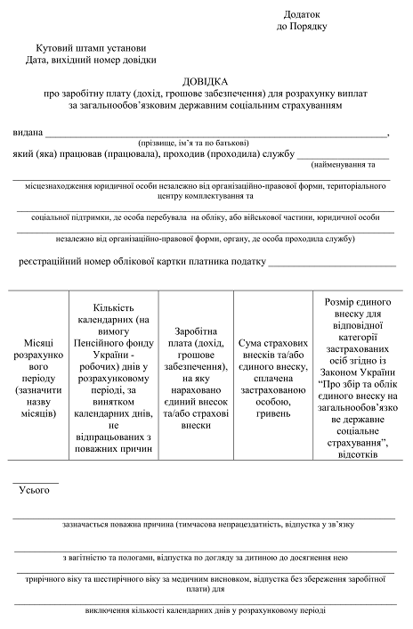 Довідка про заробітну плату