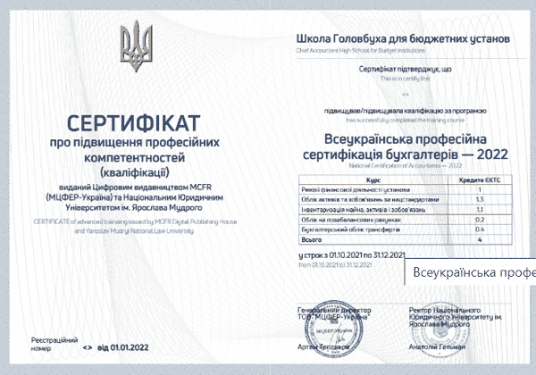 Всеукраїнська професійна сертифікація бухгалтерів — 2021