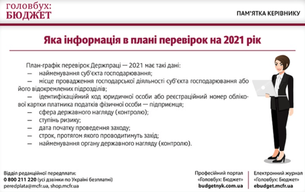 Яка інформація в плані перевірок на 2021 рік