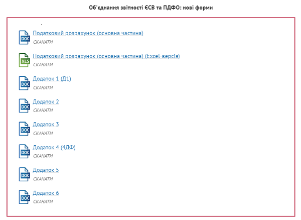 Об'єднання звітності ЄСВ та ПДФО: скачайте проєкти нових форм