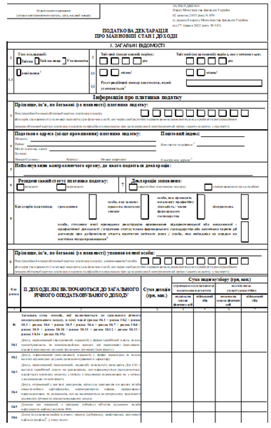 Декларація про доходи: алгоритм заповнення