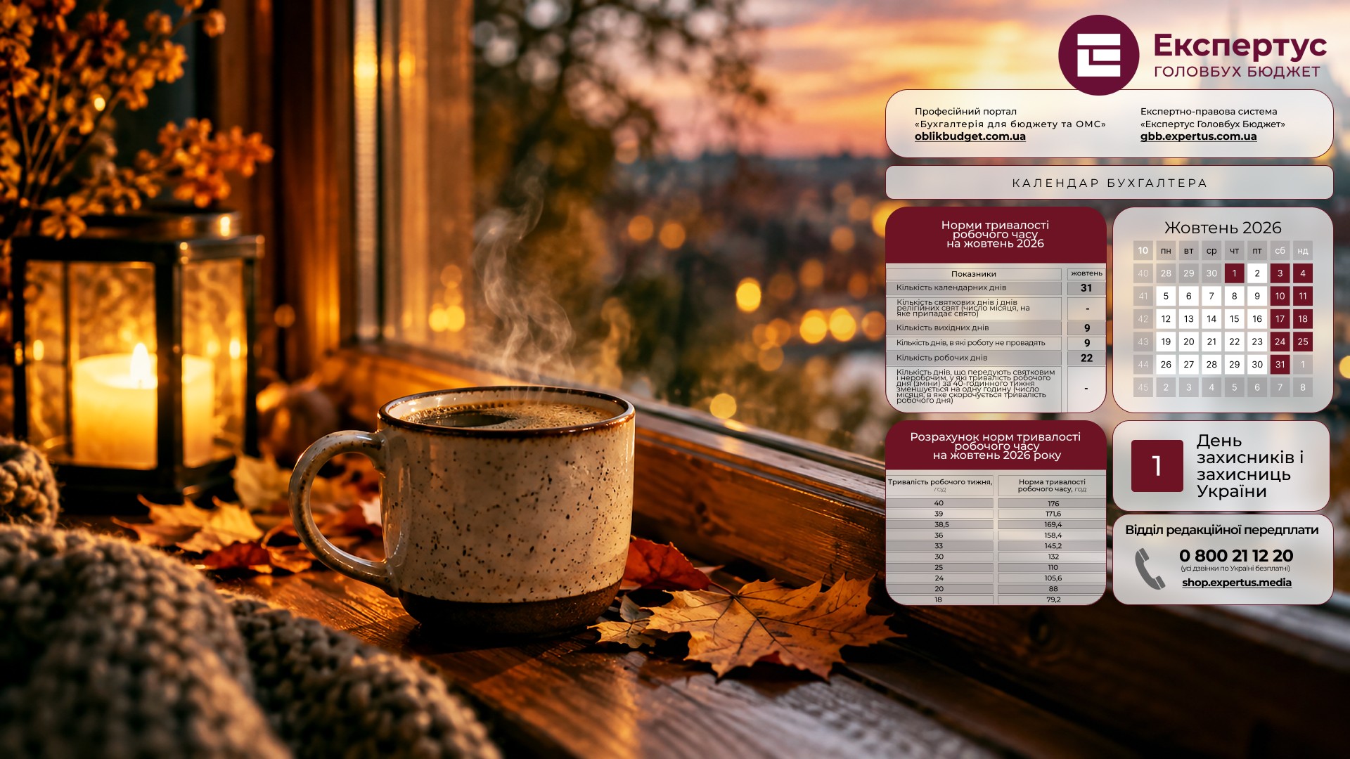 Жовтень бухгалтера 2026: заставки для робочого стола