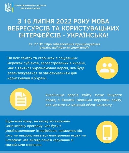 Переведіть акаунти на українську мову, щоб не отримати штраф у понад 11 тис. грн