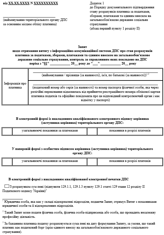Підтвердження стану розрахунків за податками