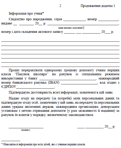Пакунок школяра 5 тис. грн: подайте заяву до 15.11.2025 за алгоритмом