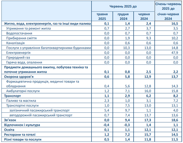 Індекс інфляції за червень 2025 – 100,8%: Держстату