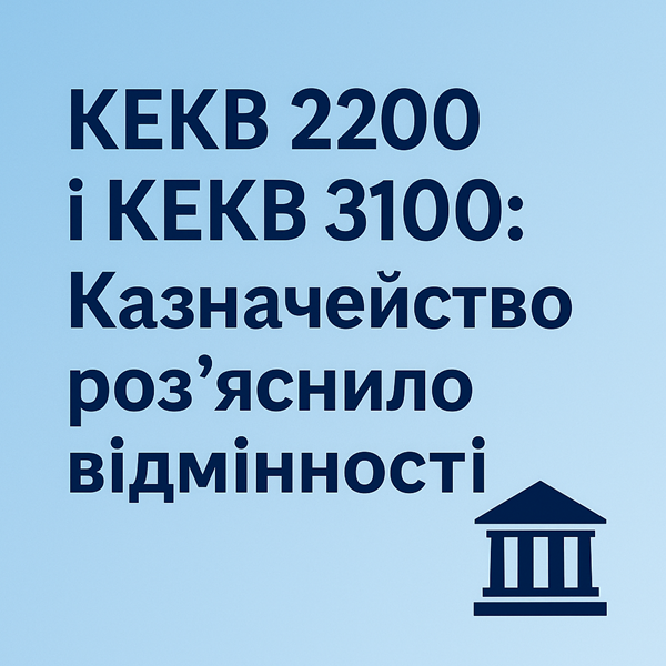 КЕКВ 2200 і КЕКВ 3100: Казначейство роз’яснило відмінності