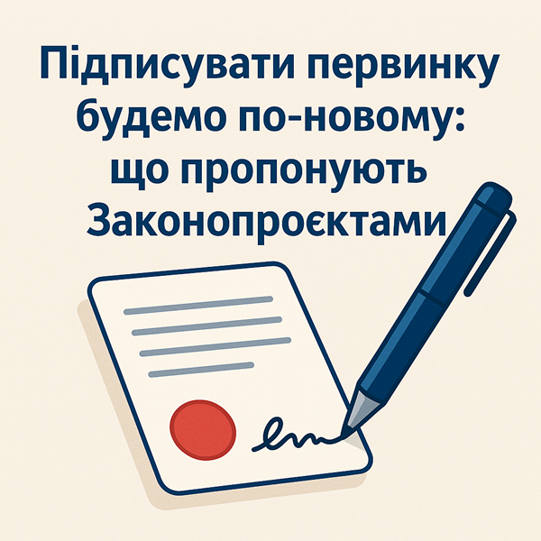Підписувати первинку будемо по-новому: що пропонують Законопроєктами