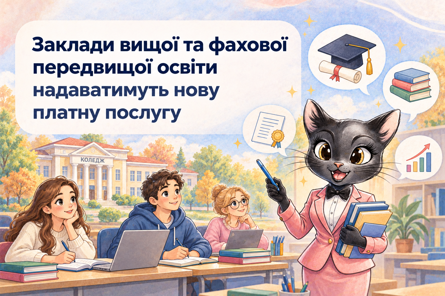 Заклади вищої та фахової передвищої освіти надаватимуть нову платну послугу