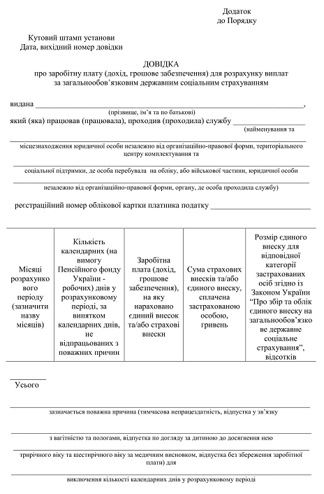 Довідка про заробітну плату