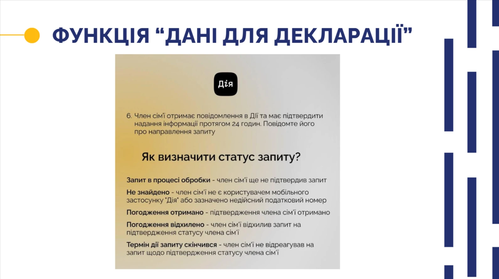 Функція дані для декларації