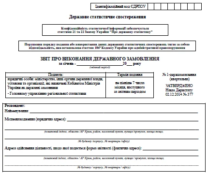 Звіт про виконання державного замовлення