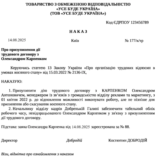 Призупинення дії трудового договору: звітність