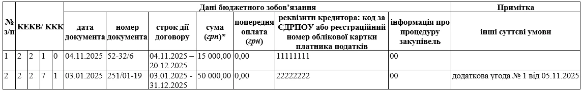 Як оформити бюджетне зобов’язання з придбання матеріалів, оплати теплопостачання