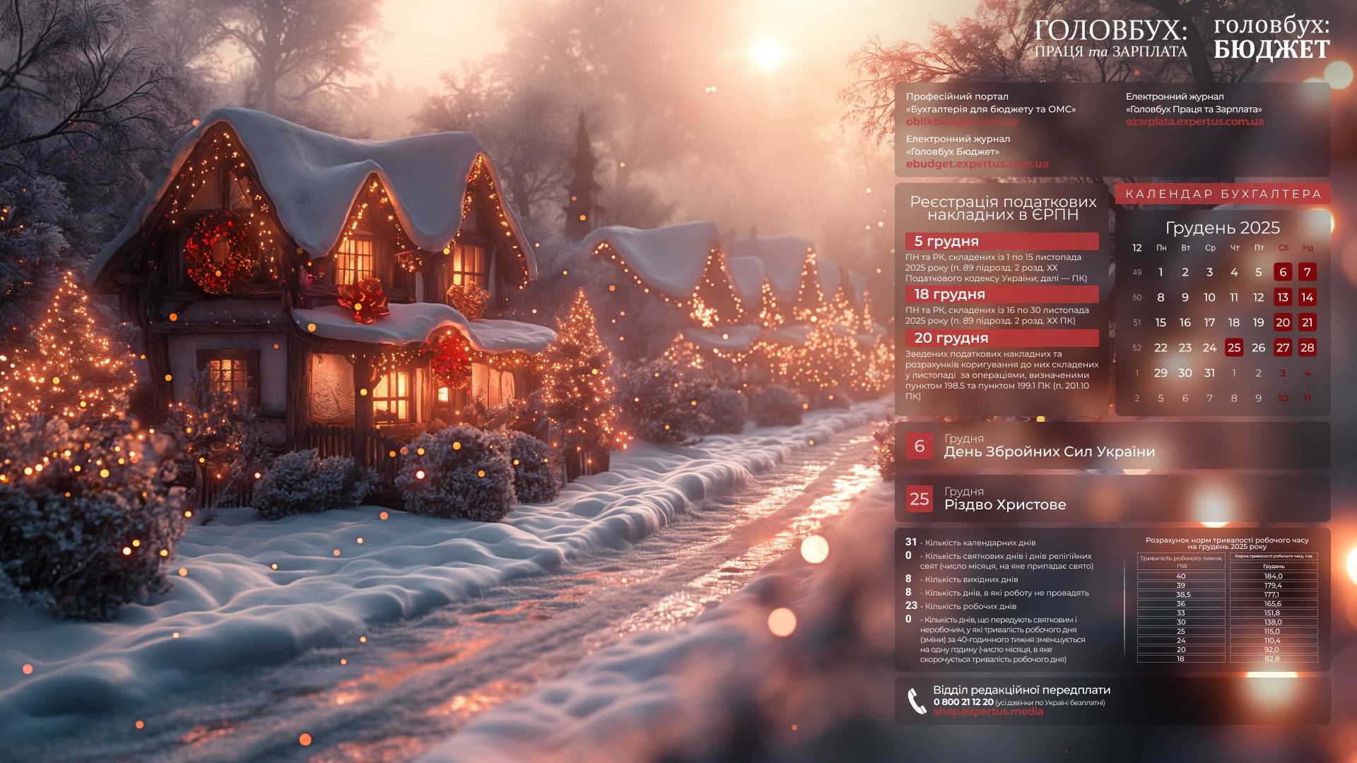 Грудень бухгалтера 2025: заставки для робочого стола
