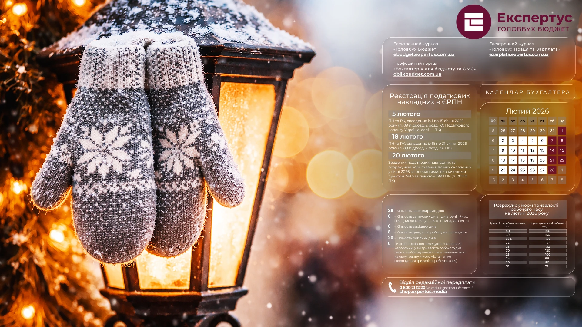 Лютий бухгалтера 2026: заставки для робочого стола