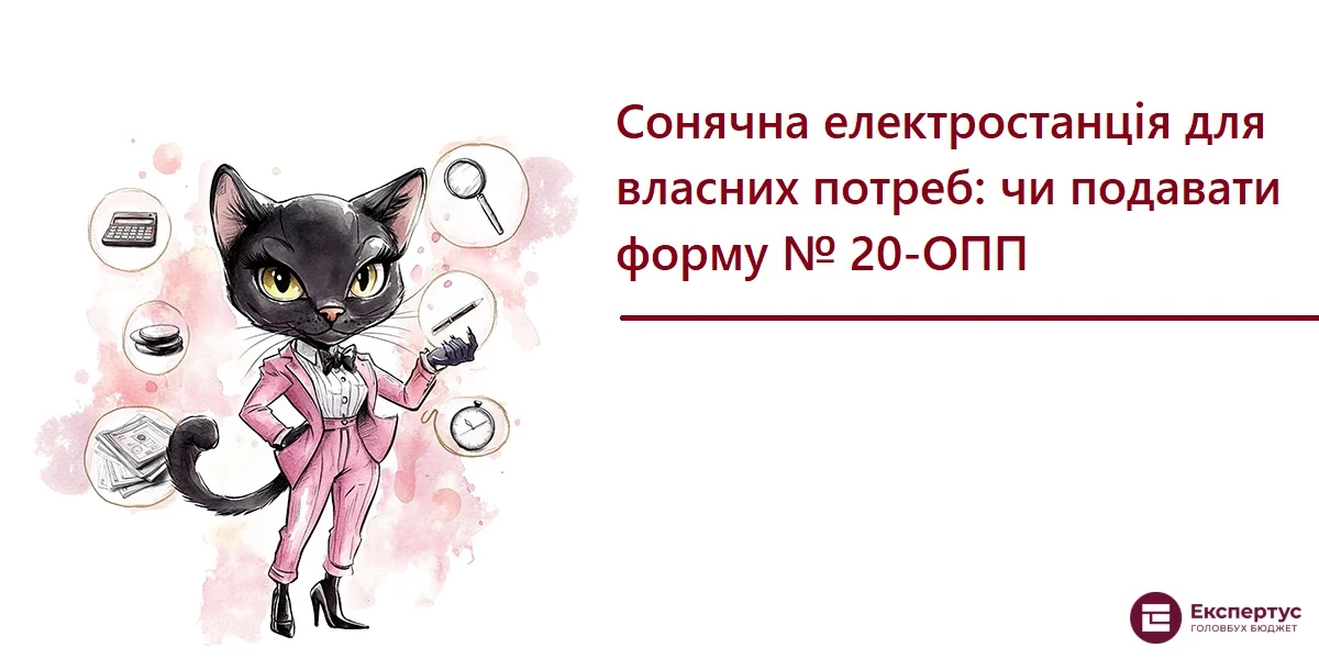 Сонячна електростанція для власних потреб: чи подавати форму № 20-ОПП