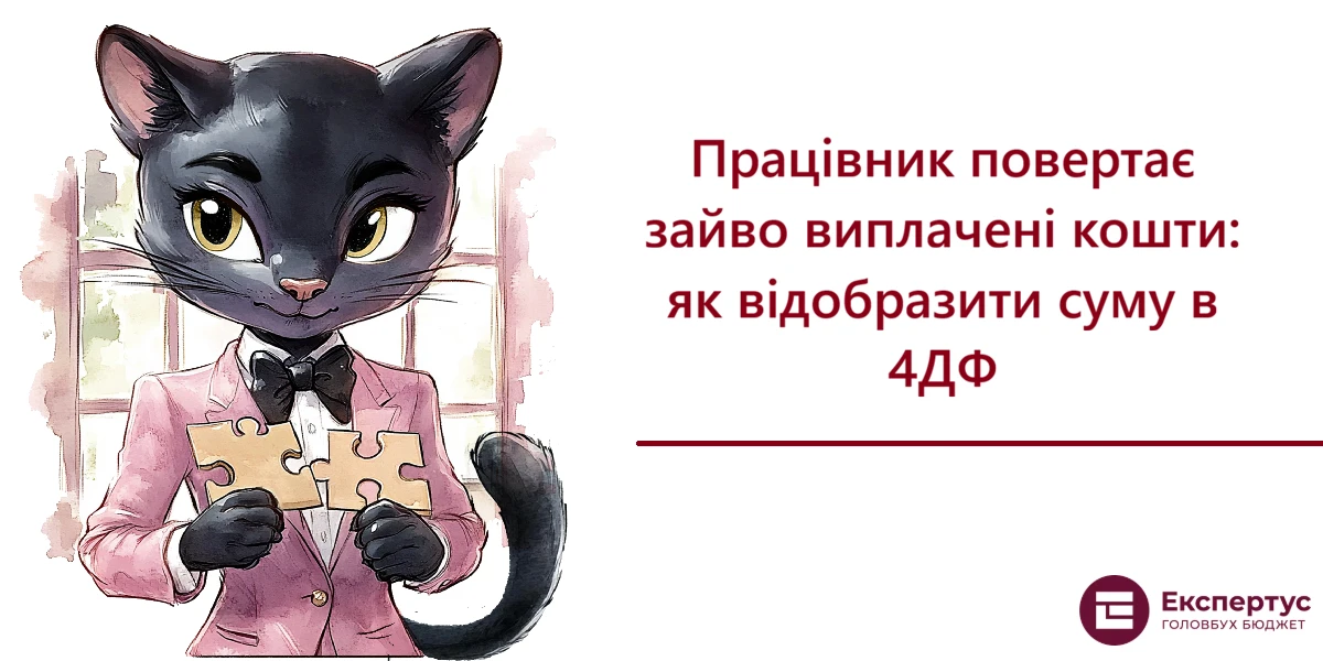 Працівник повертає зайво виплачені кошти: як відобразити суму в 4ДФ