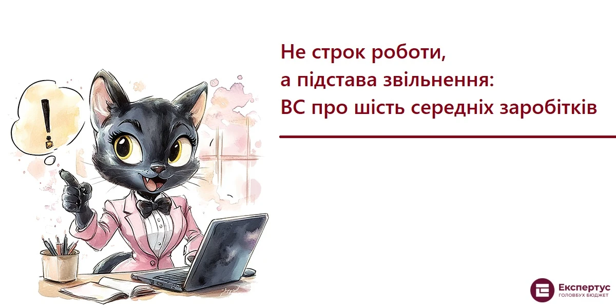 Не строк роботи, а підстава звільнення: ВС про шість середніх заробітків