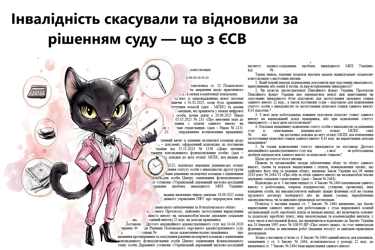 Інвалідність скасували та відновили за рішенням суду — що з ЄСВ