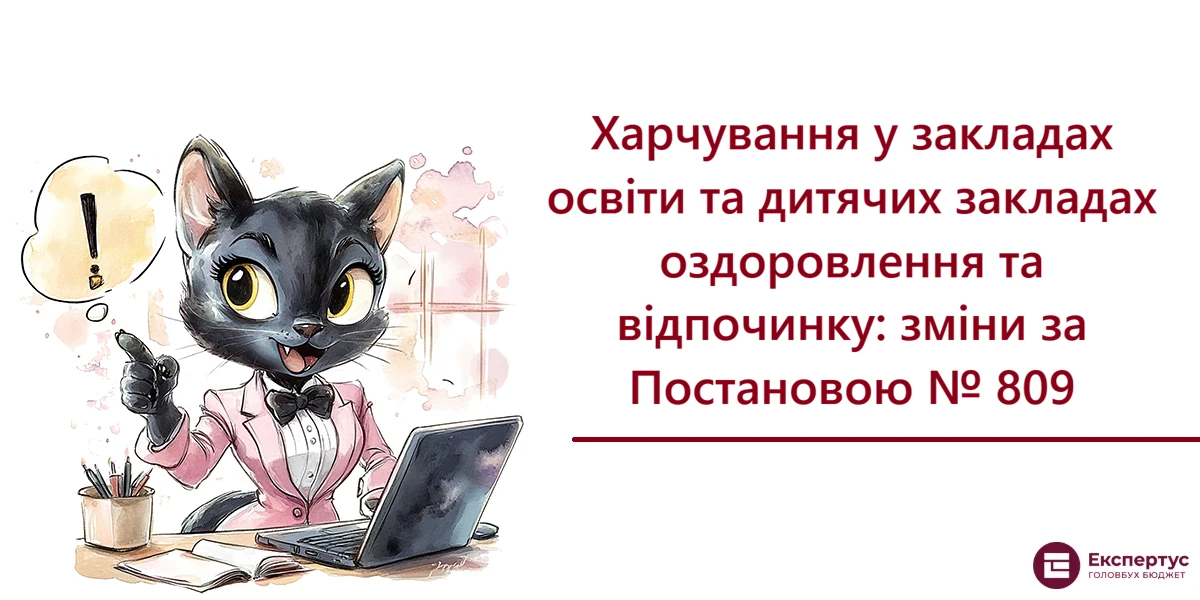 Харчування у закладах освіти та дитячих закладах оздоровлення та відпочинку: зміни за Постановою № 809