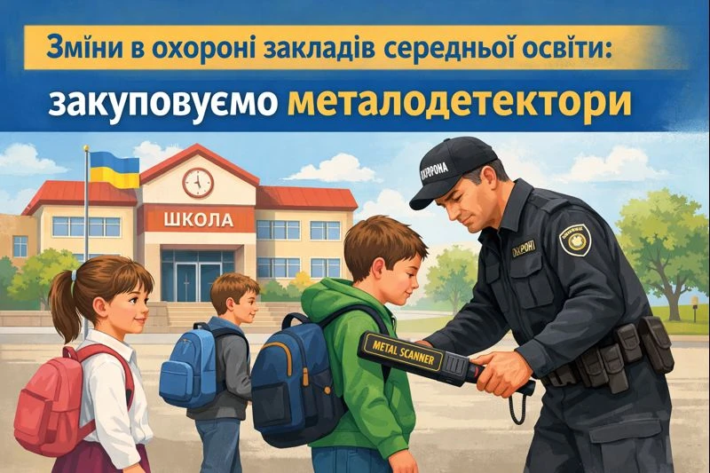 Зміни в охороні закладів середньої освіти: закуповуємо металодетектори