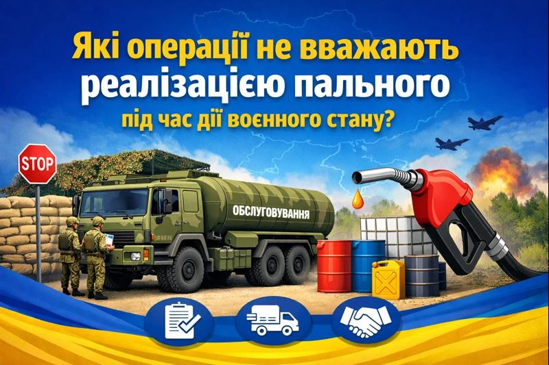 Які операції не вважають реалізацією пального під час дії воєнного стану