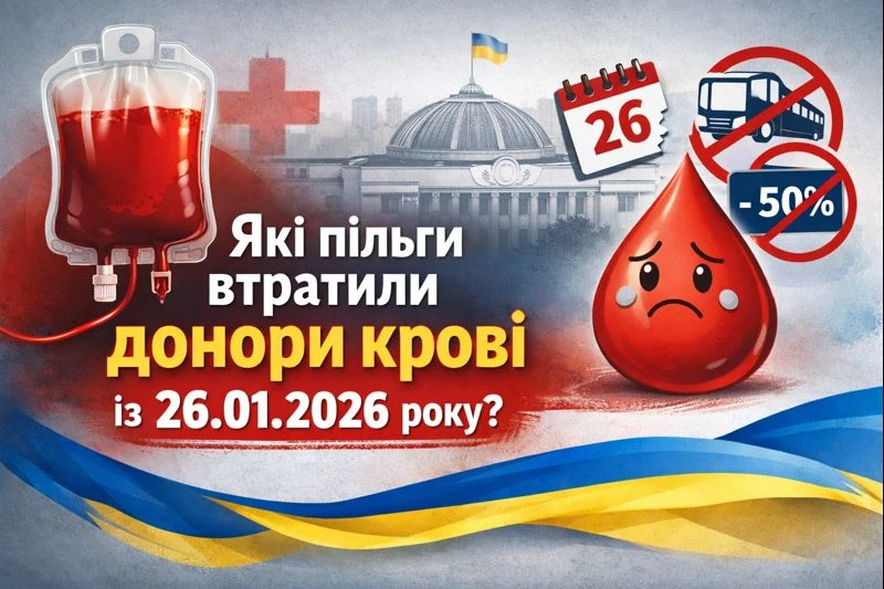 Які пільги втратили донори крові із 26.01.2026 року
