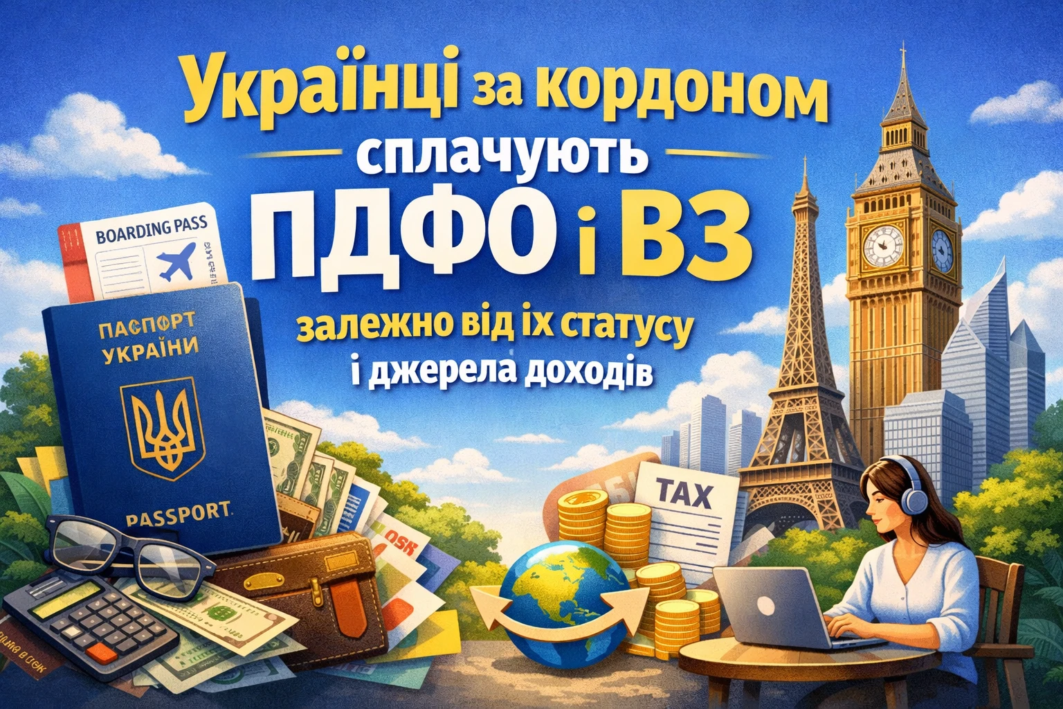 Українці за кордоном сплачують ПДФО і ВЗ залежно від їх статусу і джерела доходів