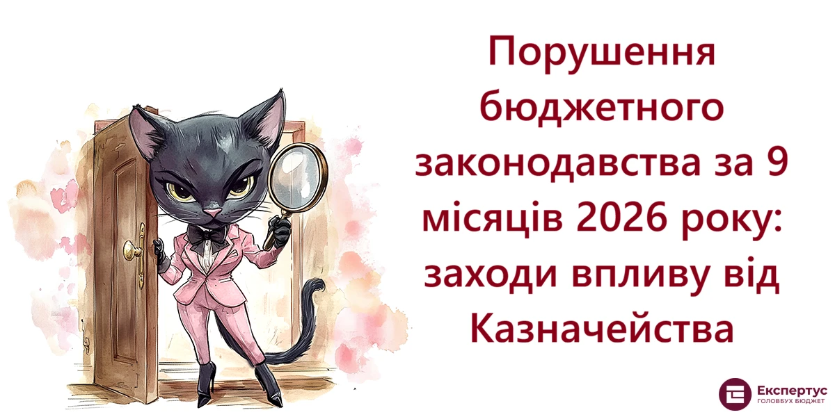Порушення бюджетного законодавства за 9 місяців 2026 року: заходи впливу від Казначейства