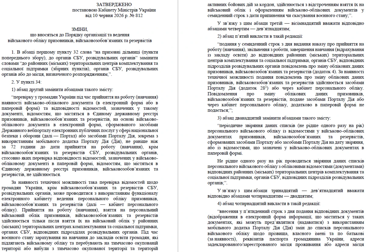 Як вести військовий облік із 27.06.2026: зміни до Постанови №1487