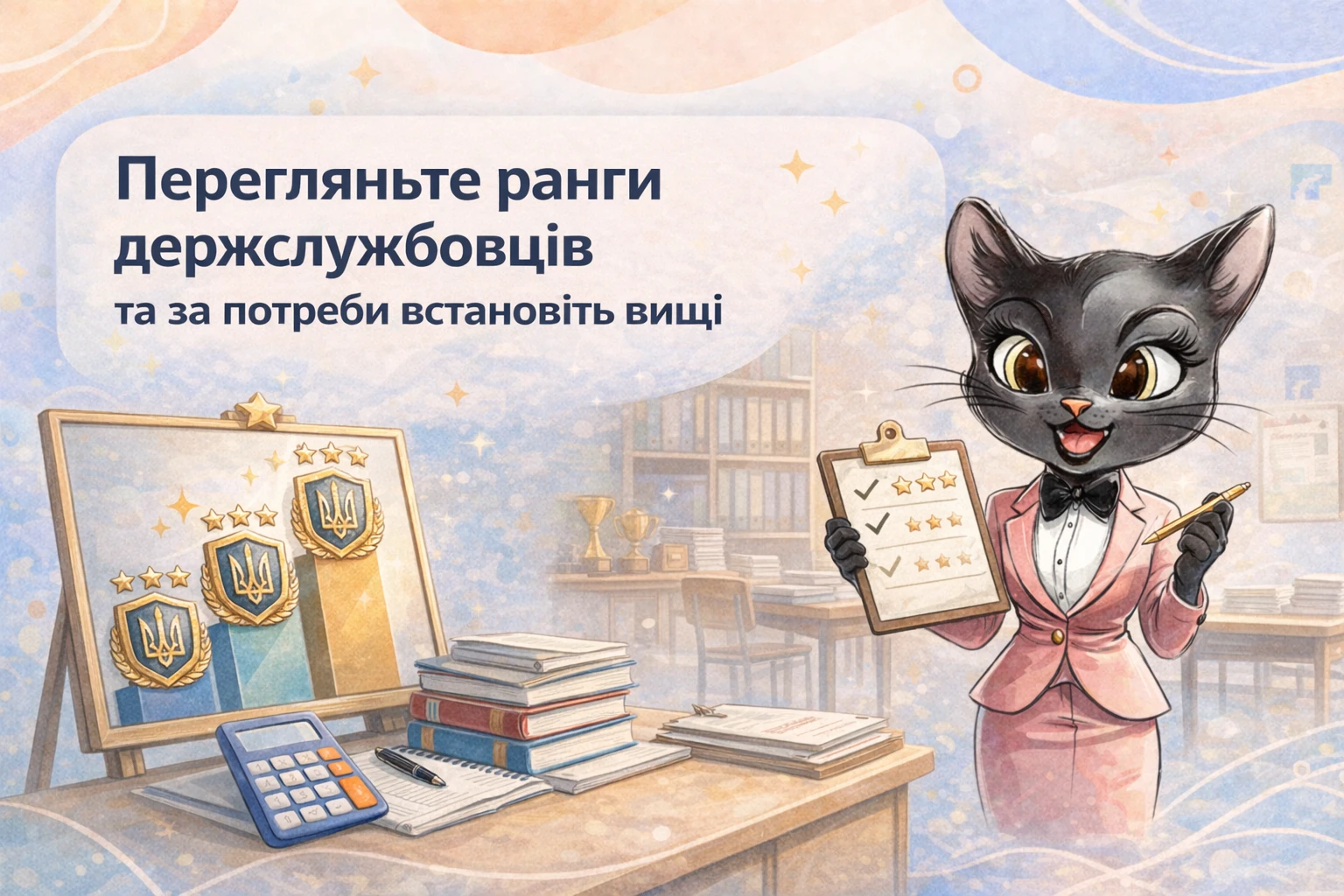 Перегляньте ранги держслужбовців та за потреби встановіть вищі