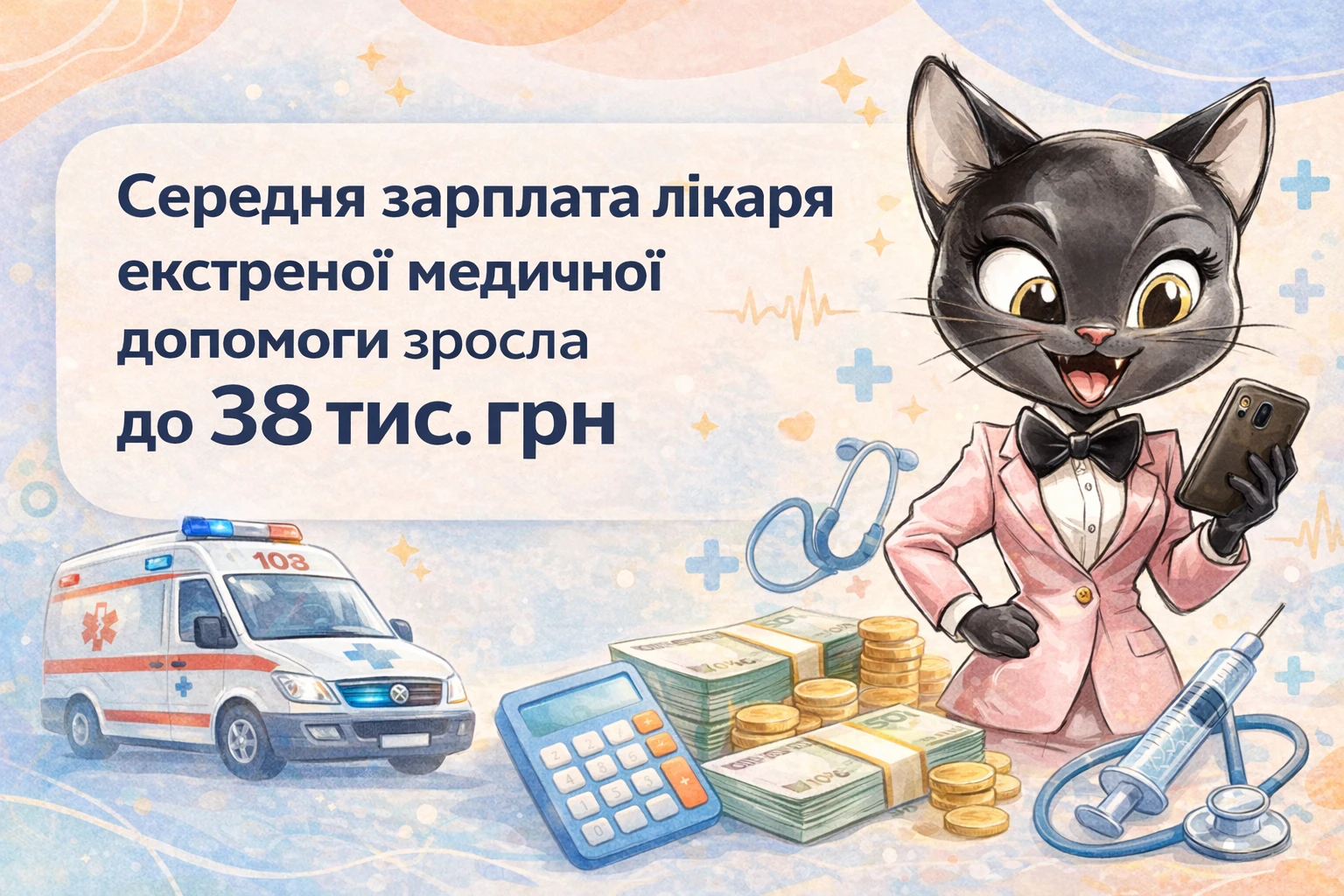 Середня зарплата лікаря екстреної медичної допомоги зросла до 38 тис. грн