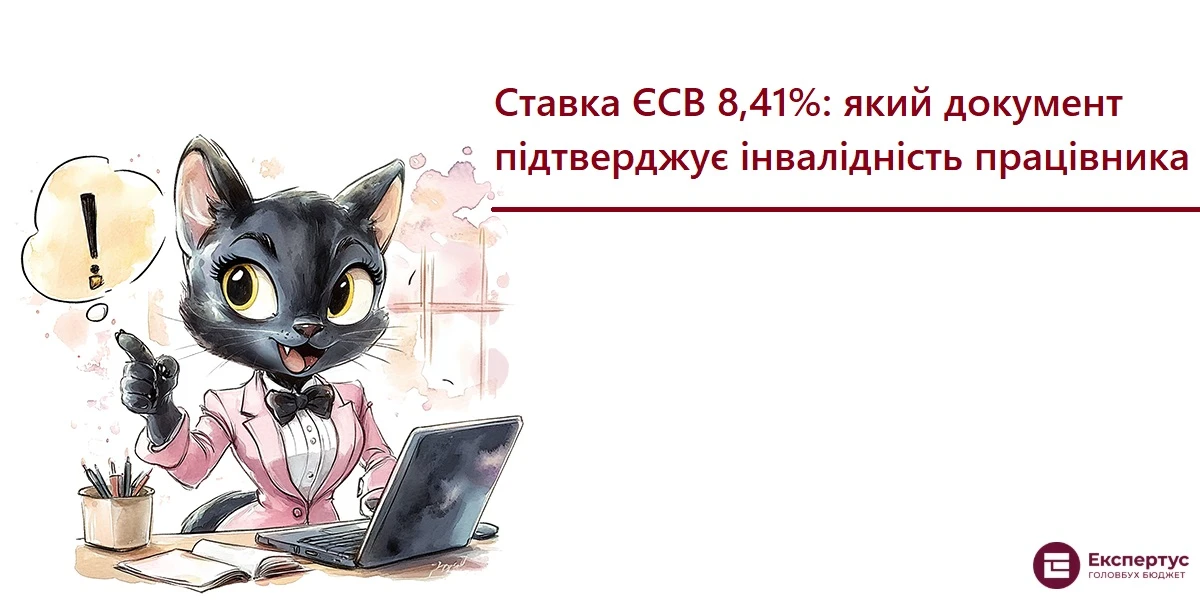 Ставка ЄСВ 8,41%: який документ підтверджує інвалідність працівника