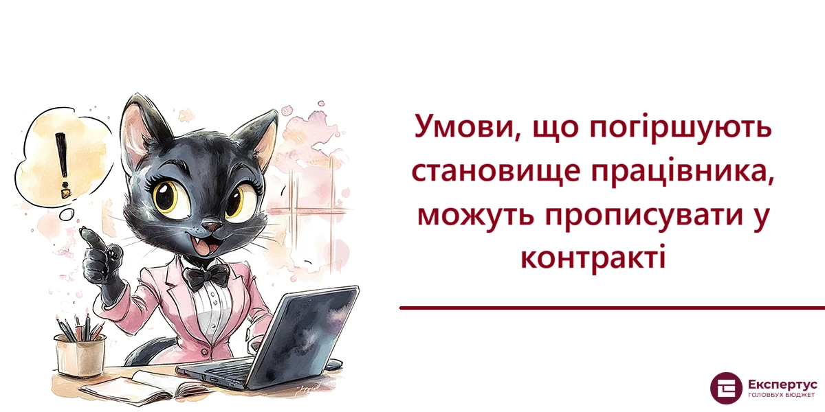 Умови, що погіршують становище працівника, можуть прописувати у контракті