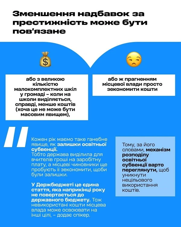 зменшення надбавок за престижність