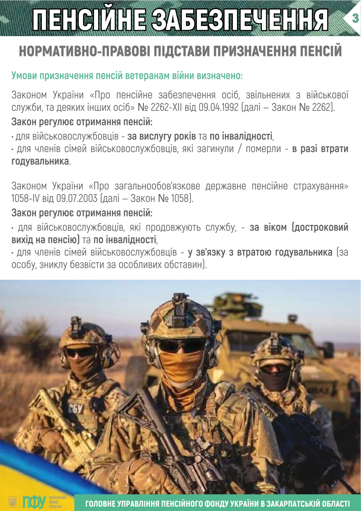 Призначення пенсії військовослужбовцям: довідник ПФУ
