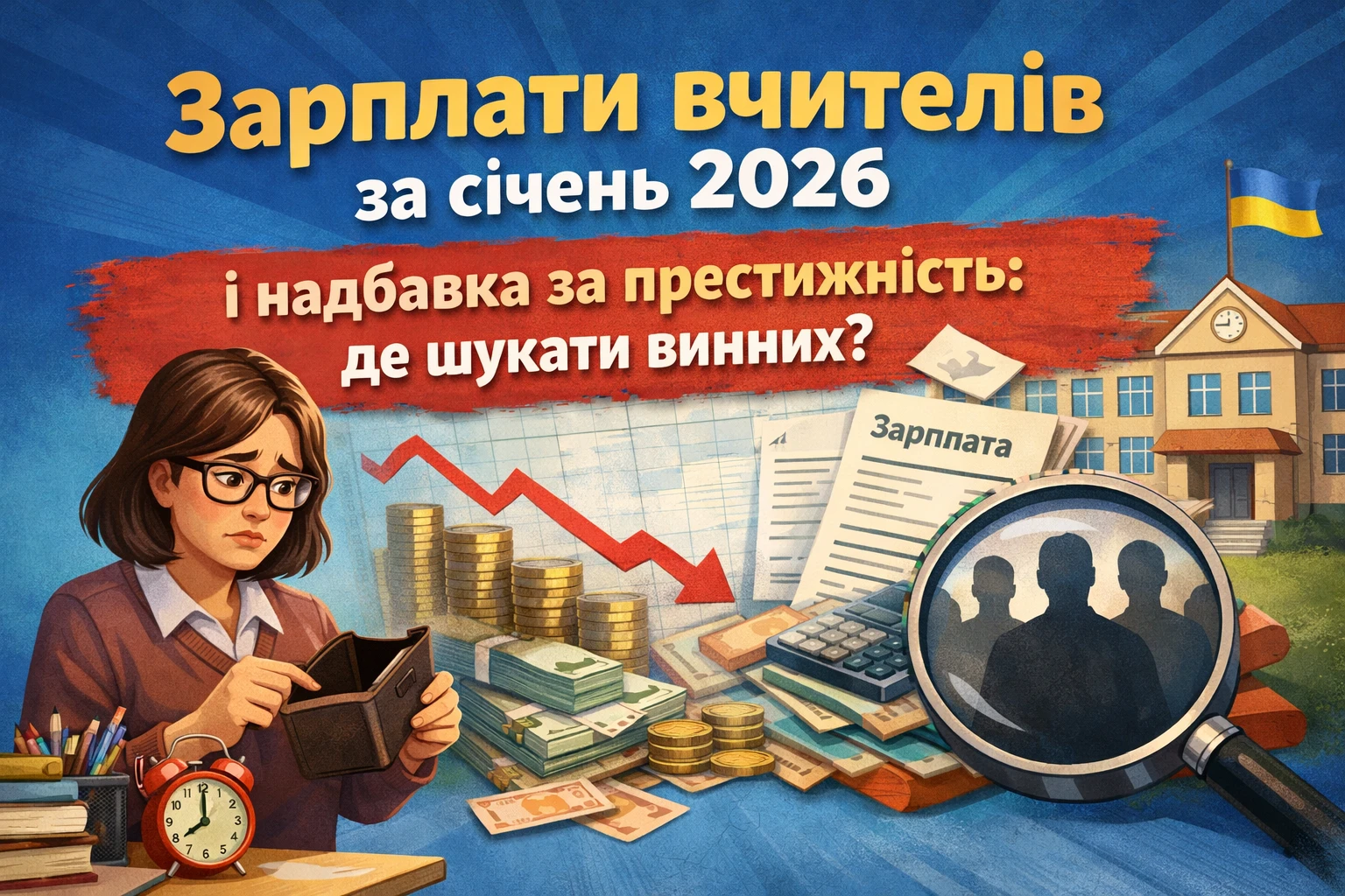 Зарплати вчителів за січень 2026 і надбавка за престижність: де шукати винних